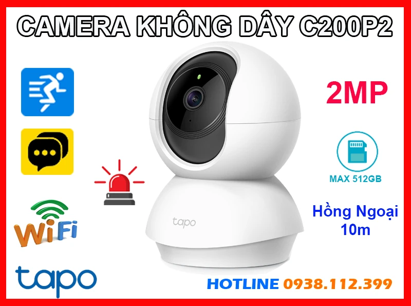 Lắp đặt camera Camera Wifi IP Không Dây Tapo C200P2 (2MP)