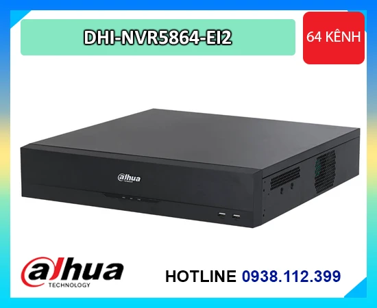 đầu ghi Dahua DHI-NVR5864-EI2, đầu ghi hình IP 64 kênh Dahua, đầu ghi camera WizSense Dahua, đầu ghi Dahua hỗ trợ AI, đầu ghi camera IP AN THÀNH PHÁT