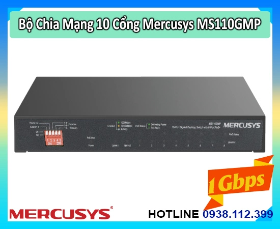 Lắp đặt camera Switch Mercusys 10 Cổng MS110GMP