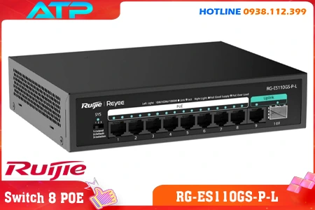 Lắp đặt camera Switch Ruijie 8 Cổng PoE RG-ES110GS-P-L