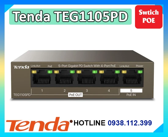 Lắp đặt camera Switch Gigabit Tenda TEG1105PD