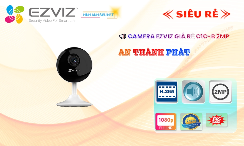 Camera IP Wifi Wifi Ezviz C1C-B 2MP Tiết Kiệm
