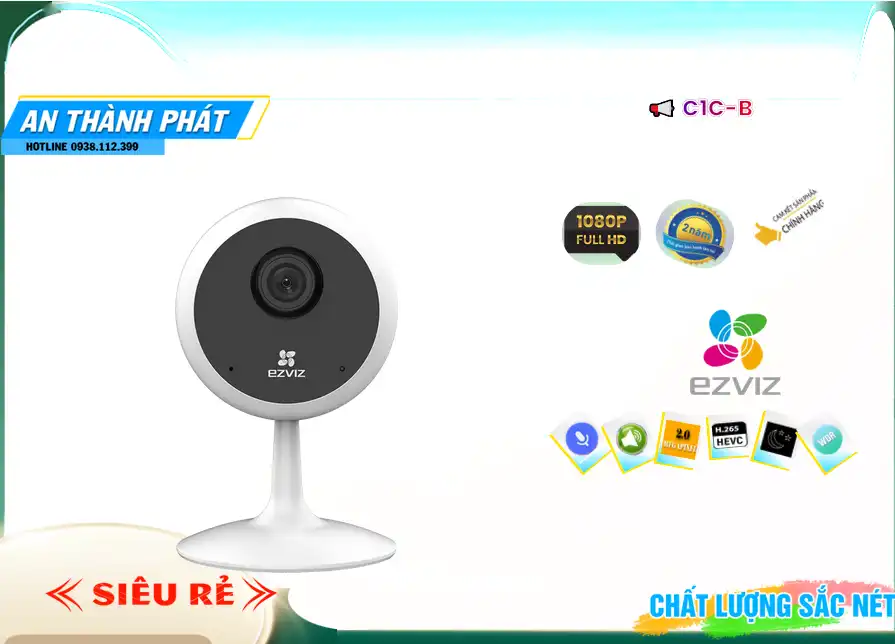 Camera C1C-B Wifi Ezviz Thiết kế Đẹp Camera C1C-B Wifi Ezviz Thiết kế Đẹp