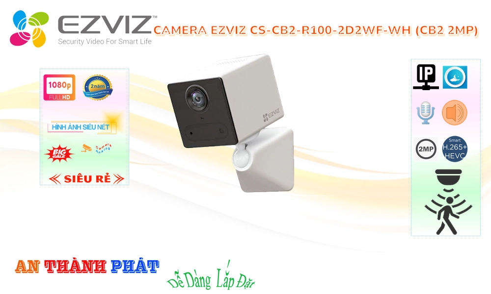 Camera CS-CB2-R100-2D2WF-WH (CB2 2MP) Wifi ❇