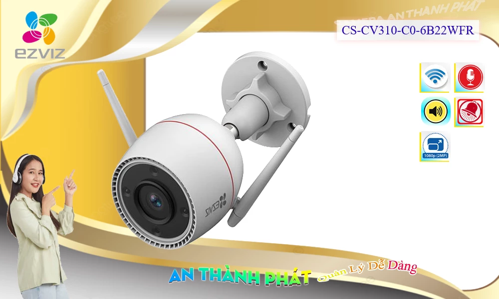 Camera Wifi Ezviz Tiết Kiệm CS-CV310-C0-6B22WFR Camera Wifi Ezviz Tiết Kiệm CS-CV310-C0-6B22WFR