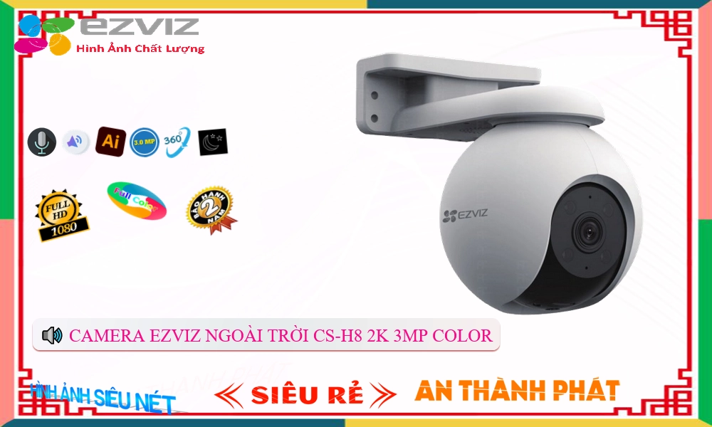 Camera CS-H8 2K 3MP Color Wifi ✲