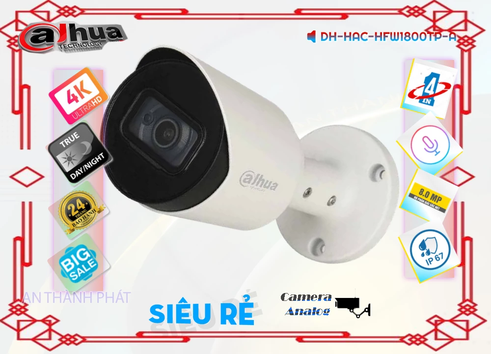 DH-HAC-HFW1800TP-A Dahua Sắc Nét DH-HAC-HFW1800TP-A Dahua Sắc Nét