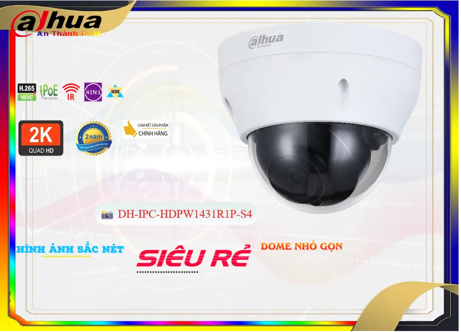 Camera An Ninh Dahua DH-IPC-HDPW1431R1P-S4 Mẫu Đẹp Camera An Ninh Dahua DH-IPC-HDPW1431R1P-S4 Mẫu Đẹp