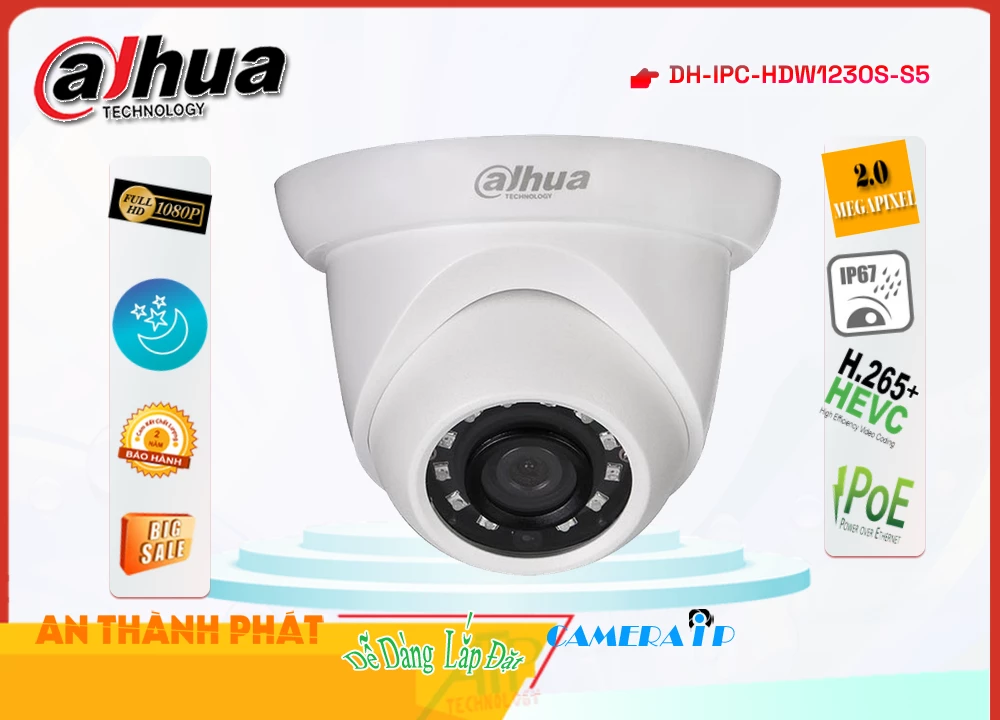 DH-IPC-HDW1230S-S5 Camera Sắc Nét Dahua DH-IPC-HDW1230S-S5 Camera Sắc Nét Dahua