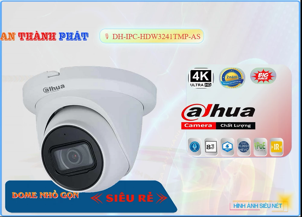 Camera Dahua Giá rẻ DH-IPC-HDW3241TMP-AS Camera Dahua Giá rẻ DH-IPC-HDW3241TMP-AS