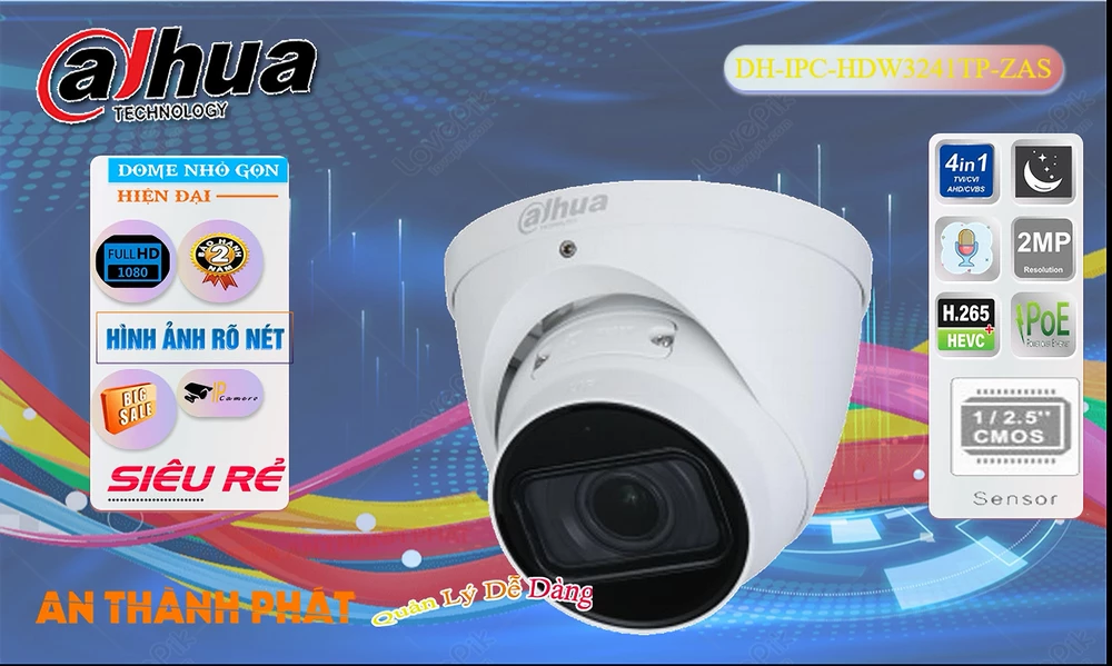 DH-IPC-HDW3241TP-ZAS Camera Dahua Mẫu Đẹp DH-IPC-HDW3241TP-ZAS Camera Dahua Mẫu Đẹp