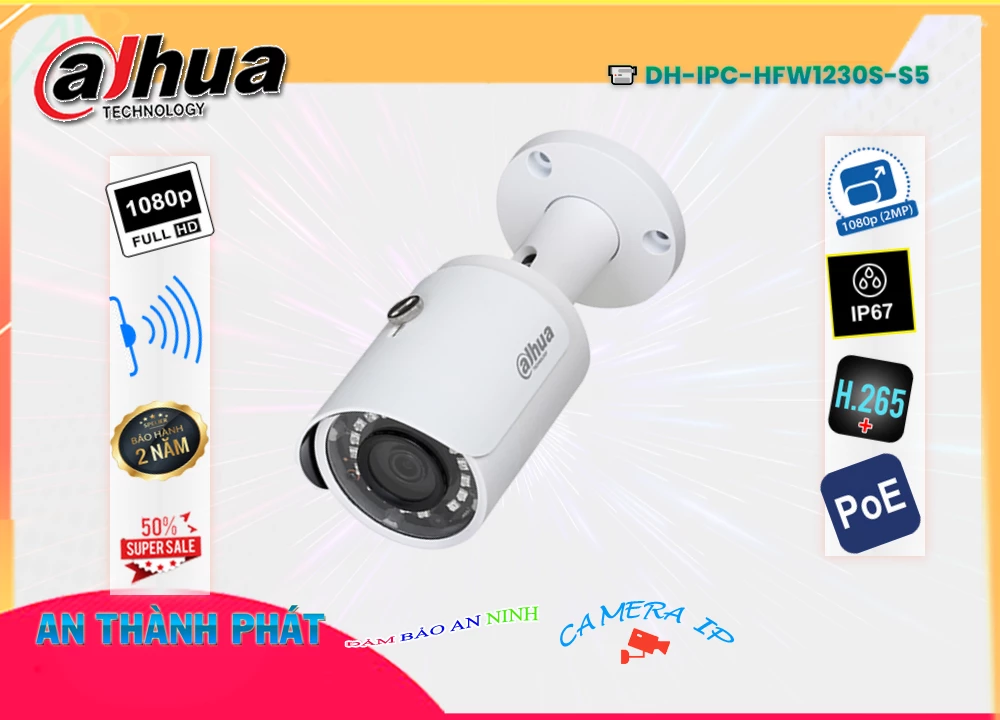 DH-IPC-HFW1230S-S5 Camera Sắc Nét Dahua DH-IPC-HFW1230S-S5 Camera Sắc Nét Dahua