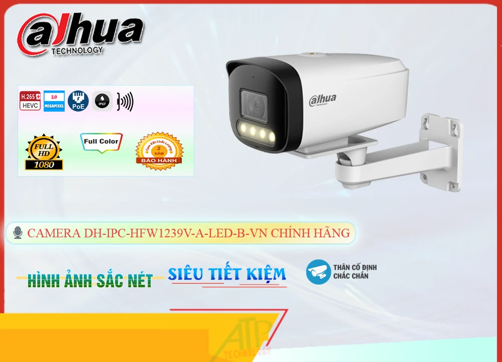 Camera IP Dahua Ngoài Trời DH-IPC-HFW1239V-A-LED-B-VN Camera IP Dahua Ngoài Trời DH-IPC-HFW1239V-A-LED-B-VN