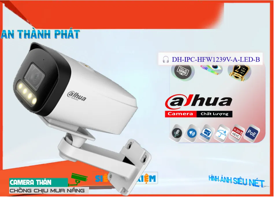 Camera An Ninh Dahua DH-IPC-HFW1239V-A-LED-B Giá rẻ Camera An Ninh Dahua DH-IPC-HFW1239V-A-LED-B Giá rẻ