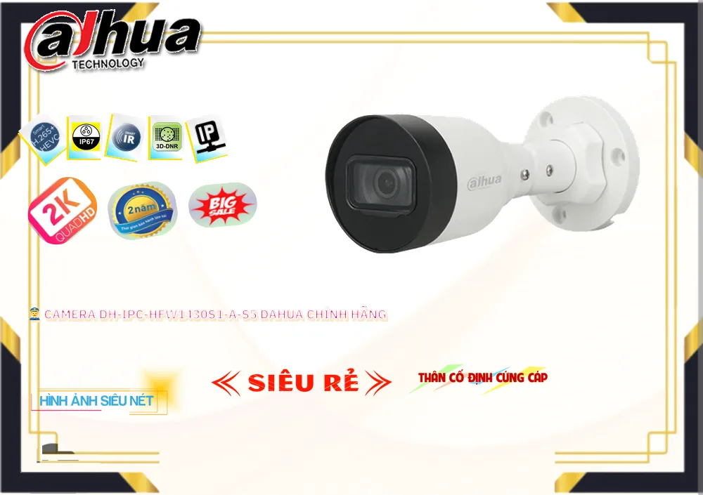 Camera DH-IPC-HFW1430S1-A-S5 Dahua Thiết kế Đẹp Camera DH-IPC-HFW1430S1-A-S5 Dahua Thiết kế Đẹp