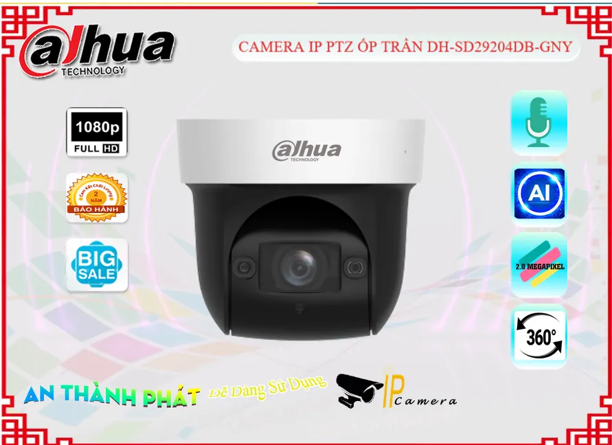 Camera Quay Quét 360 DH-SD29204DB-GNY Camera Quay Quét 360 DH-SD29204DB-GNY