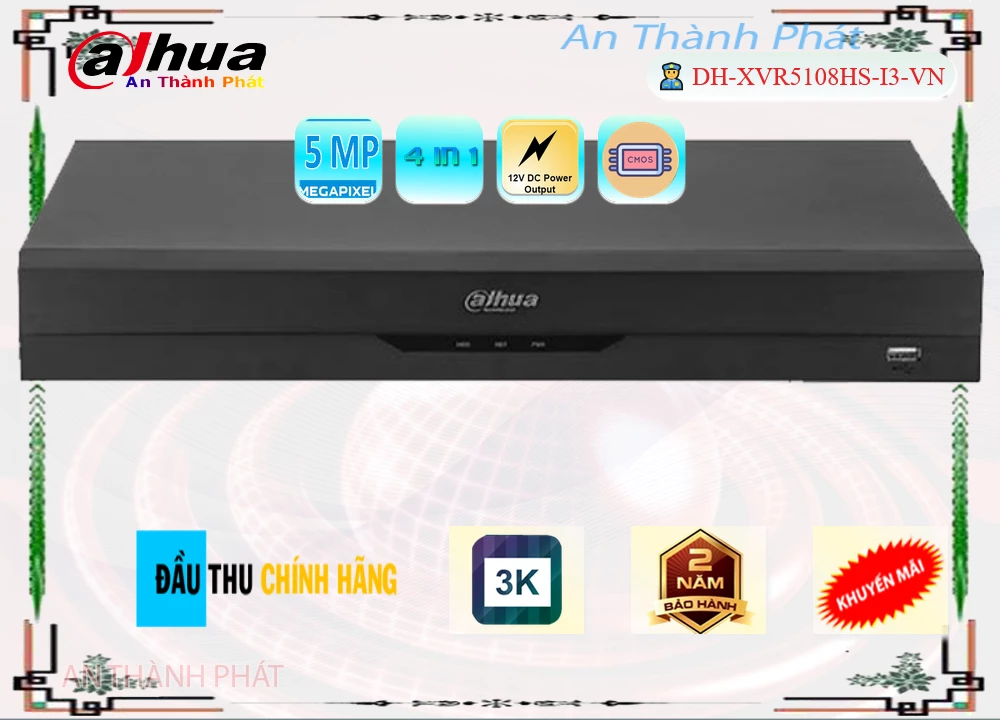 DH-XVR5108HS-I3-VNThiết Bị Ghi Hình Thiết kế Đẹp Dahua DH-XVR5108HS-I3-VNThiết Bị Ghi Hình Thiết kế Đẹp Dahua