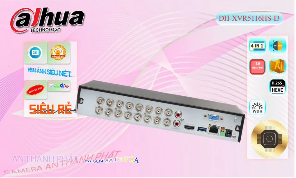 Đầu Thu DH-XVR5116HS-I3 Dahua Đầu Thu DH-XVR5116HS-I3 Dahua
