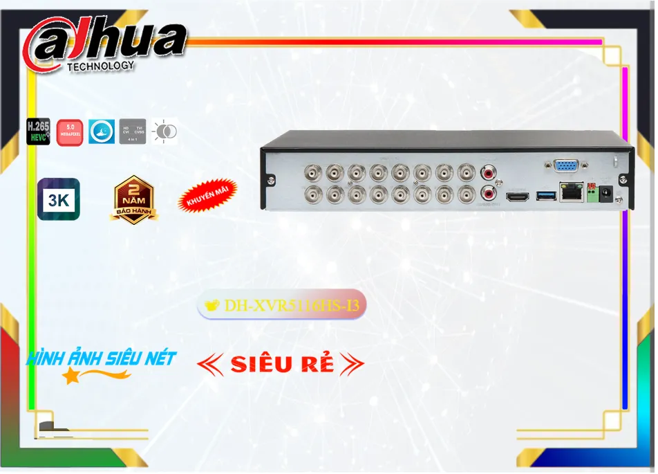 Đầu Thu DH-XVR5116HS-I3 Dahua Đầu Thu DH-XVR5116HS-I3 Dahua