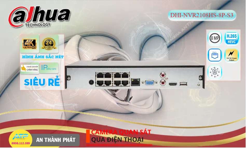 DHI-NVR2108HS-8P-S3Đầu ghi Camera Dahua Giá rẻ DHI-NVR2108HS-8P-S3Đầu ghi Camera Dahua Giá rẻ