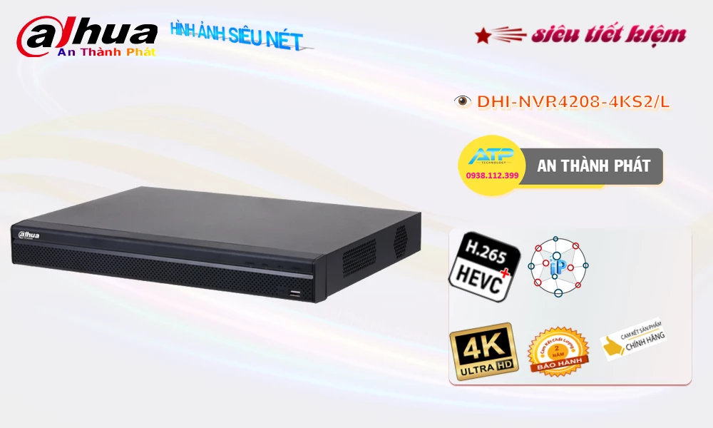 Đầu ghi camera Ip 4k DHI-NVR4208-4KS2-L Đầu ghi camera Ip 4k DHI-NVR4208-4KS2-L