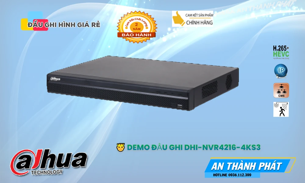 ✪  Đầu Ghi Camera DHI-NVR4216-4KS3 Dahua Thiết kế Đẹp
