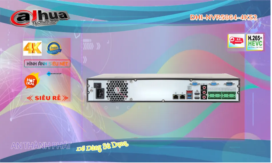 Đầu ghi hình DHI-NVR5864-4KS2 Dahua Đầu ghi hình DHI-NVR5864-4KS2 Dahua