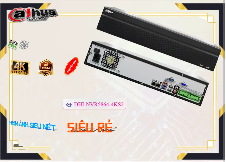 Đầu ghi hình DHI-NVR5864-4KS2 Dahua Đầu ghi hình DHI-NVR5864-4KS2 Dahua