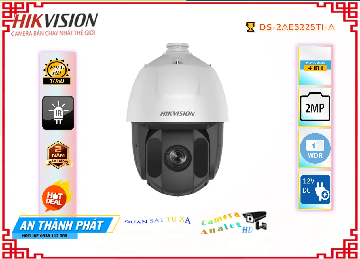 Camera DS-2AE5225TI-A hồng ngoại 150m Camera DS-2AE5225TI-A hồng ngoại 150m