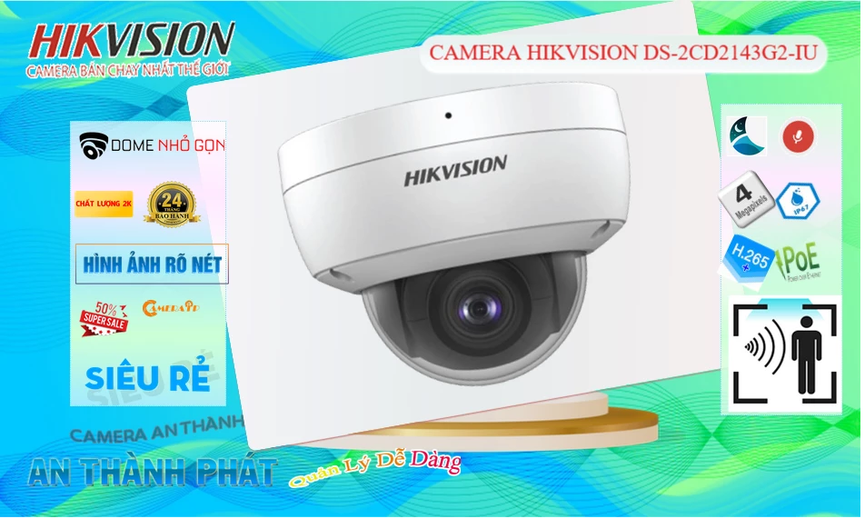 Camera DS-2CD2143G2-IU Hikvision Thiết kế Đẹp Camera DS-2CD2143G2-IU Hikvision Thiết kế Đẹp