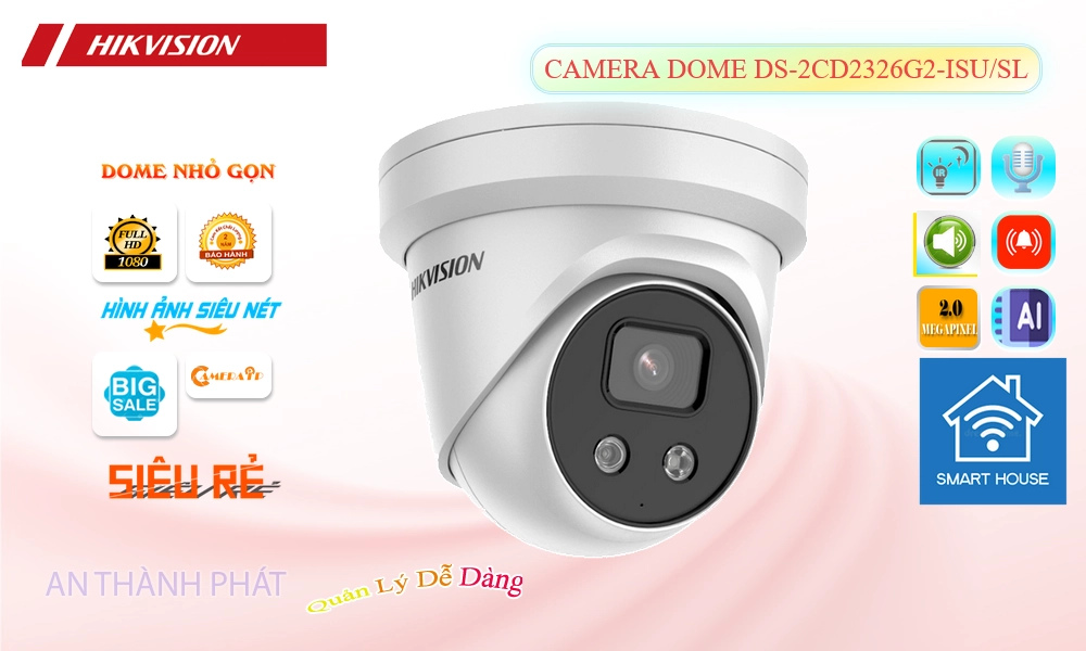 DS-2CD2326G2-ISU/SL Camera Hikvision Có Mic