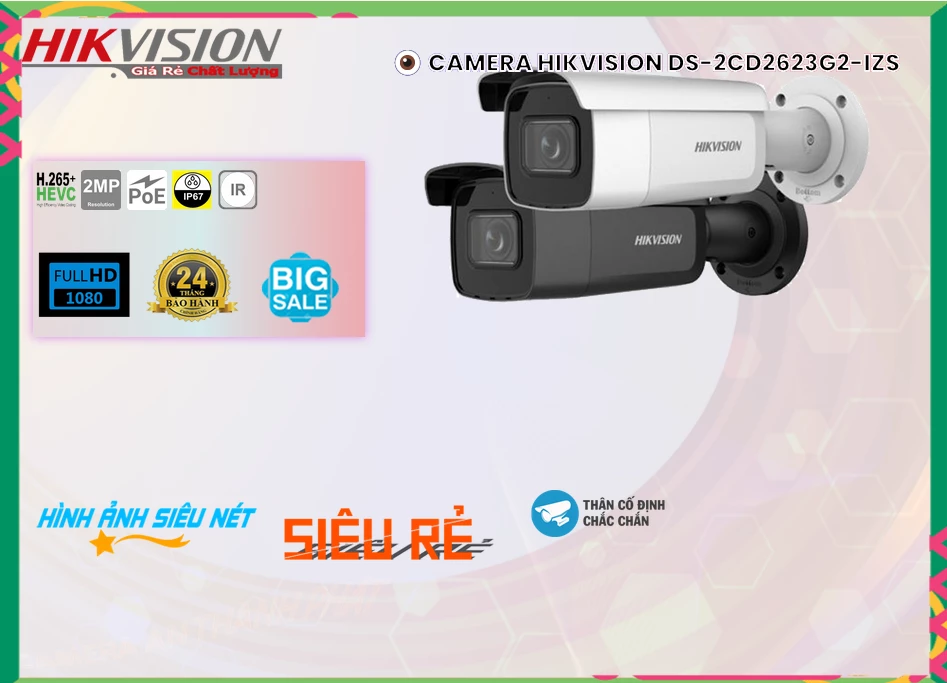 Camera IP Hikvision DS-2CD2623G2-IZS,DS-2CD2623G2-IZS Đang giảm giá, Thiết Bị Camera DS-2CD2623G2-IZS Giá rẻ nhất,DS-2CD2623G2-IZS HD IP  Giá rẻ nhất,DS-2CD2623G2-IZS giá kỹ thuật,Phân Phối Sỉ DS-2CD2623G2-IZS FULL HD 1080P 2.0 megapixel ,Công ty bán DS-2CD2623G2-IZS,DS-2CD2623G2-IZS Đang giảm giá,DS-2CD2623G2-IZS Giá rẻ nhất