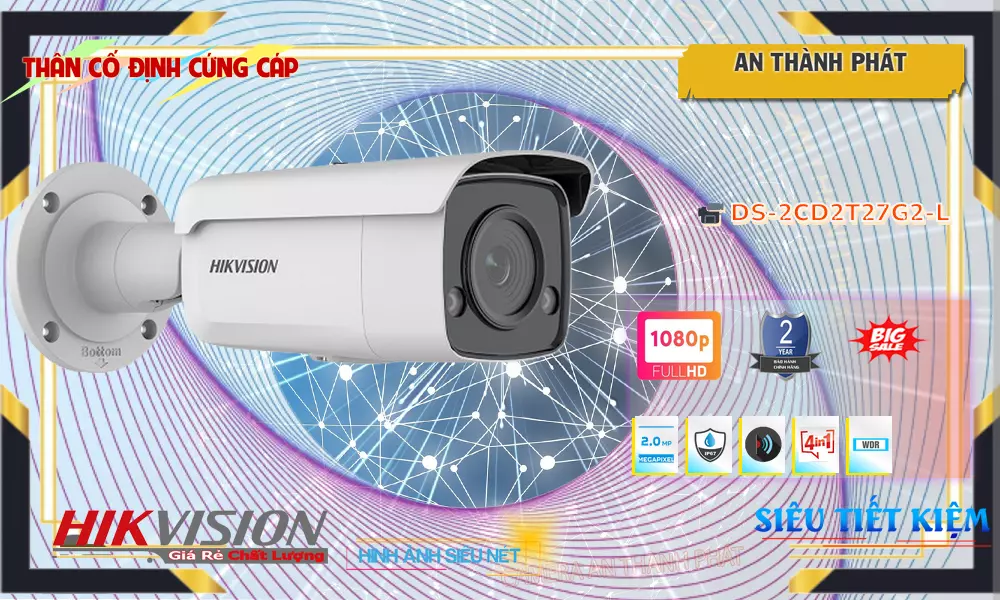 ✮ DS-2CD2T27G2-LCamera Sắc Nét Hikvision ✮ DS-2CD2T27G2-LCamera Sắc Nét Hikvision