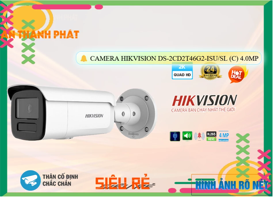 Camera Hikvision DS-2CD2T46G2-ISU/SL(C),DS-2CD2T46G2-ISU/SL(C) Giá Hấp Dẫn, Camera Giá re DS-2CD2T46G2-ISU/SL(C) Công Nghệ Mới,DS-2CD2T46G2-ISU/SL(C) HD IP  Chất lượng nhất,DS-2CD2T46G2-ISU/SL(C) Giá Khuyến Mãi,Nhà Phân Phối DS-2CD2T46G2-ISU/SL(C) Ultra 2k 4.0 megapixel ,Điểm bán DS-2CD2T46G2-ISU/SL(C),DS-2CD2T46G2-ISU/SL(C) Giá Hấp Dẫn,DS-2CD2T46G2-ISU/SL(C) Công Nghệ Mới
