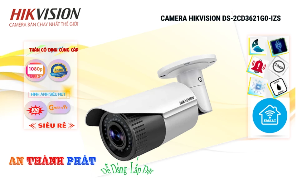 Camera DS-2CD3621G0-IZS Mẫu Đẹp Camera DS-2CD3621G0-IZS Mẫu Đẹp