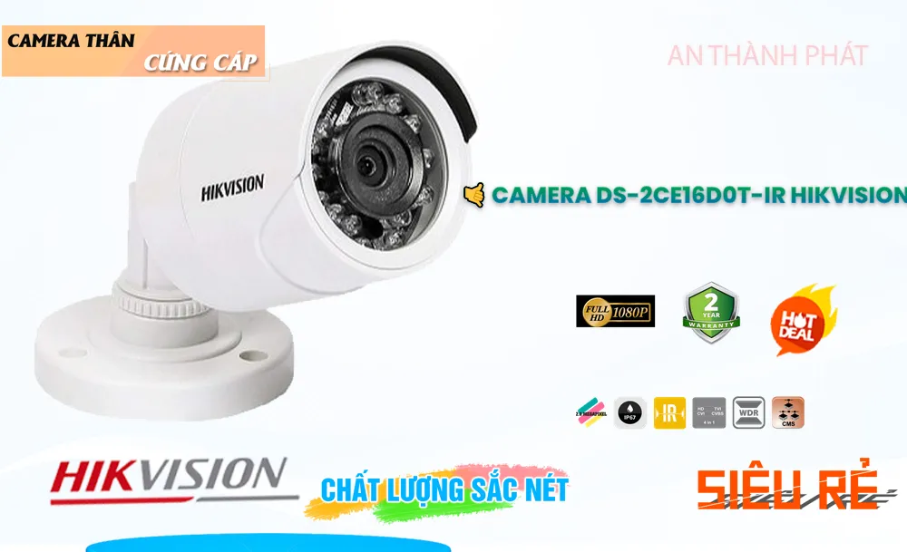Camera Hikvision Giá rẻ DS-2CE16D0T-IR Camera Hikvision Giá rẻ DS-2CE16D0T-IR