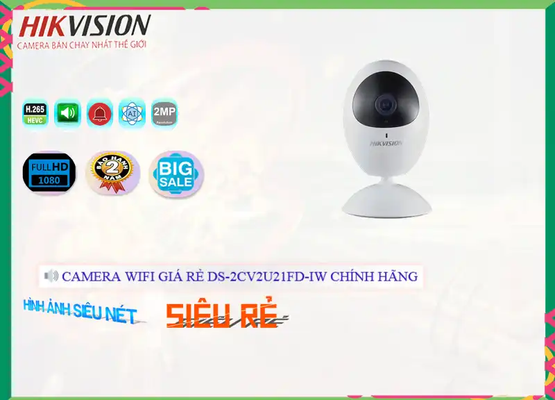 Camera Hikvision DS-2CV2U21FD-IW,DS 2CV2U21FD IW,Giá Bán DS-2CV2U21FD-IW,DS-2CV2U21FD-IW Giá Khuyến Mãi,DS-2CV2U21FD-IW