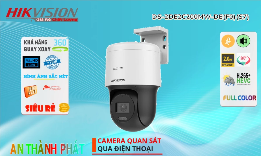 DS-2DE2C200MW-DE(F0)(S7) Camera Sắc Nét  Hikvision