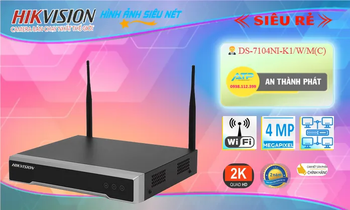 Đầu Ghi DS-7104NI-K1/W/M(C) Giá rẻ