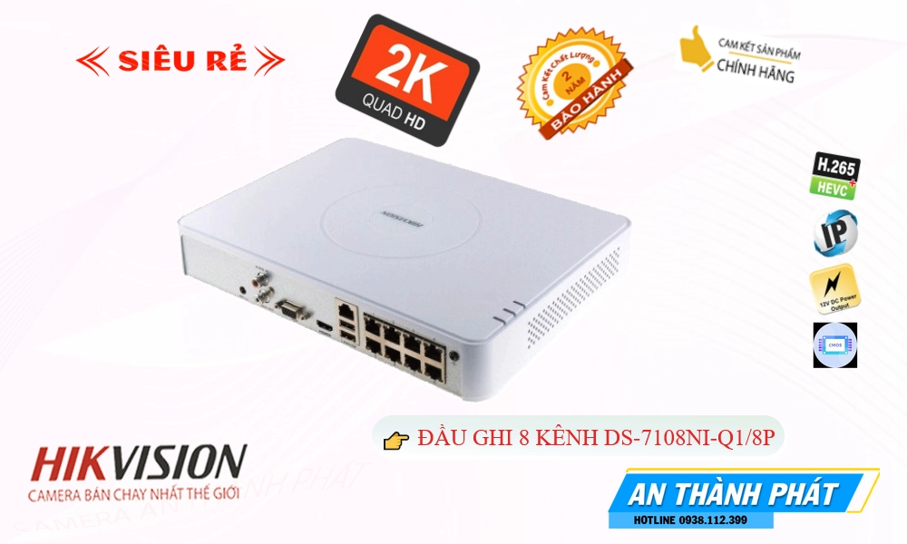 Đầu Thu KTS Hikvision DS-7108NI-Q1/8P Công Nghệ Mới