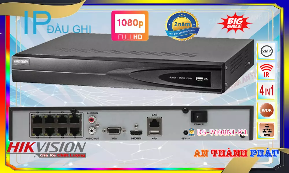 Đầu Ghi Camera DS-7608NI-K1 Hikvision Thiết kế Đẹp Đầu Ghi Camera DS-7608NI-K1 Hikvision Thiết kế Đẹp