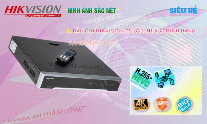 Đầu Thu KTS Hikvision DS-8616NI-K8 Công Nghệ Mới