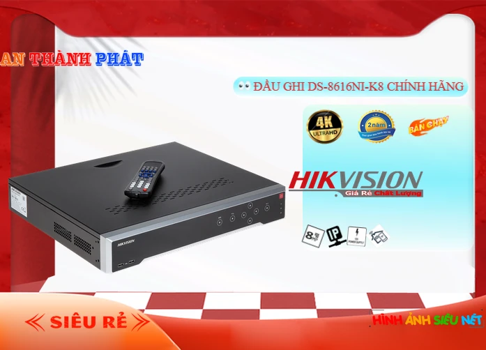 Đầu ghi hinh hikvision DS-8616NI-K8 Đầu Ghi Hình Nvr 16 Kênh,thông số DS-8616NI-K8, HD IP DS-8616NI-K8 Giá rẻ,DS 8616NI