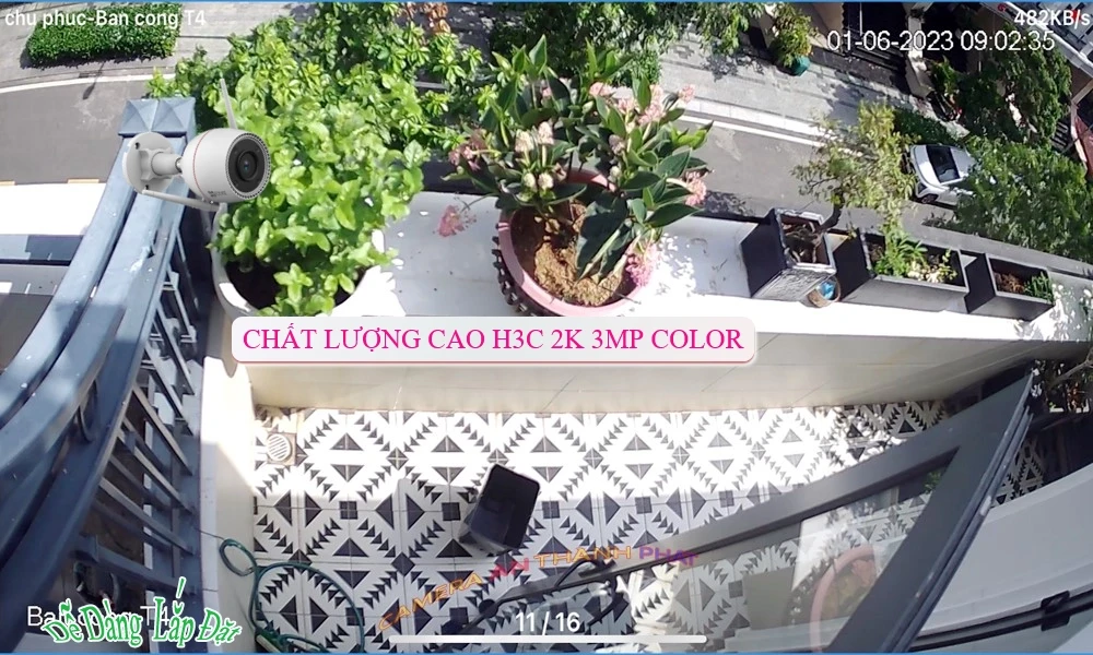 Camera H3C 2K 3MP Color Wifi