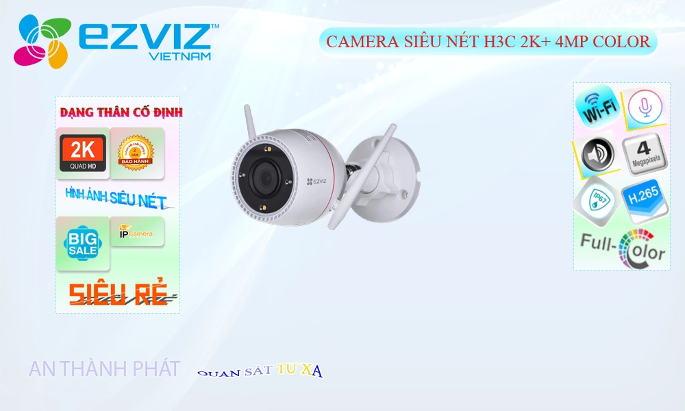 Camera H3C 2K+ 4MP Color Wifi