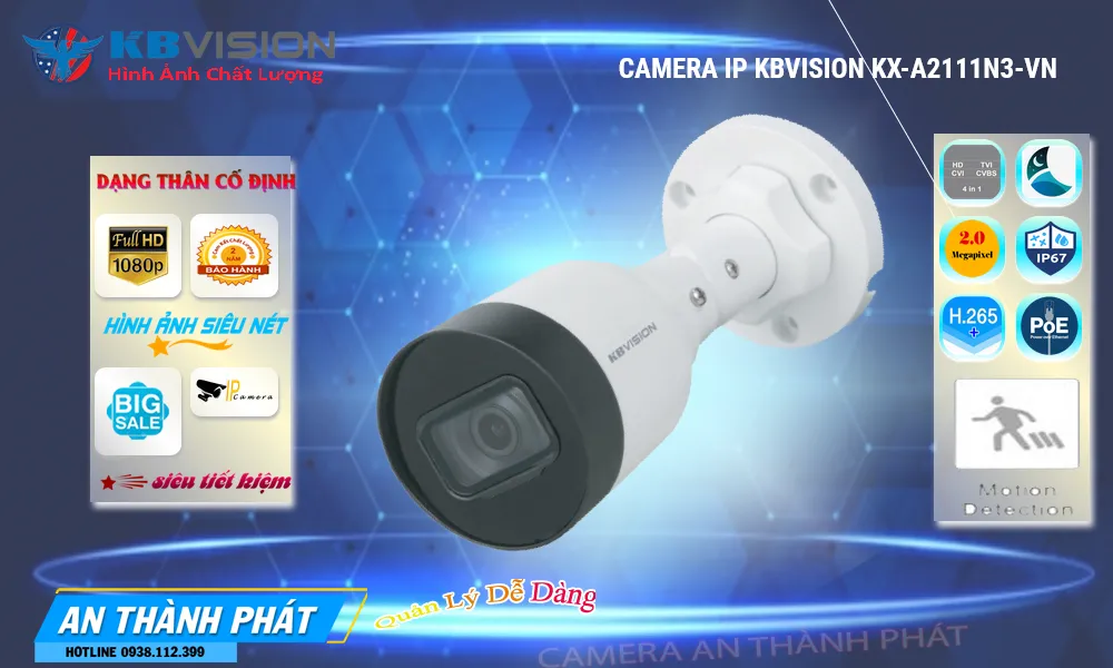 điểm nổi bật camera Kbvision KX-A2111N3-VN
