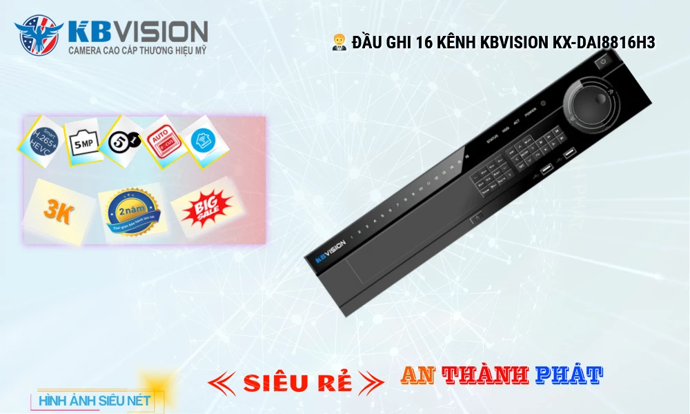 Đầu Ghi KBvision Thiết kế Đẹp KX-DAi8816H3 Đầu Ghi KBvision Thiết kế Đẹp KX-DAi8816H3