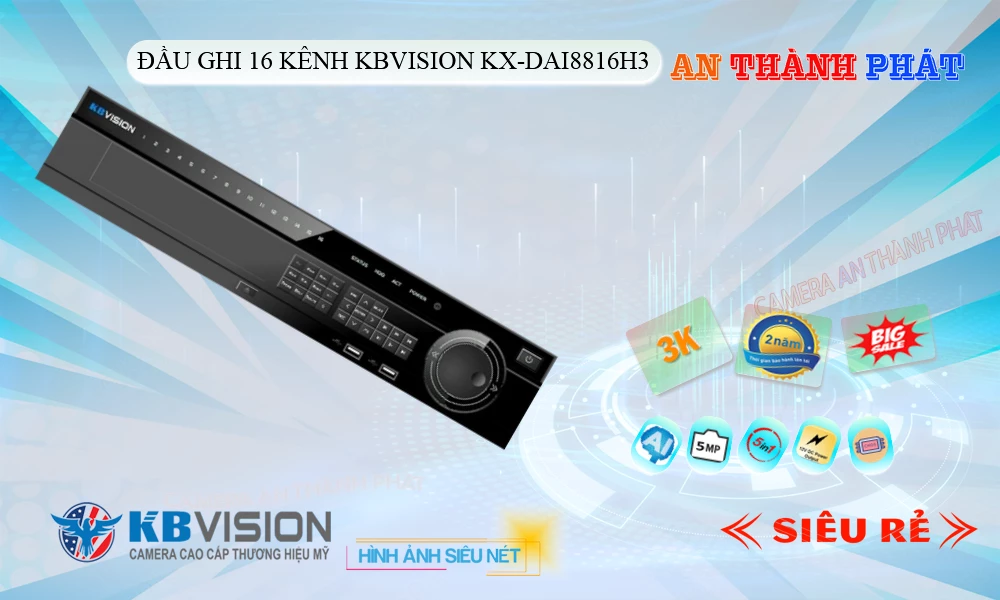 Đầu Ghi KBvision Thiết kế Đẹp KX-DAi8816H3 Đầu Ghi KBvision Thiết kế Đẹp KX-DAi8816H3