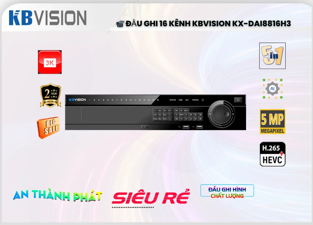 Đầu Ghi KBvision Thiết kế Đẹp KX-DAi8816H3 Đầu Ghi KBvision Thiết kế Đẹp KX-DAi8816H3