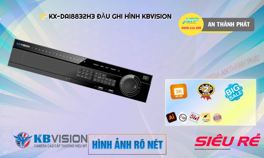 KX-DAi8832H3 Đầu Ghi Hình Thiết kế Đẹp